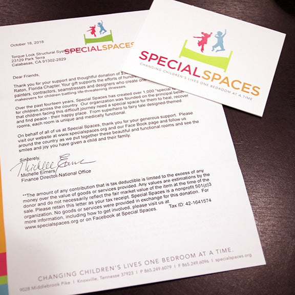 Letter from Special Spaces
