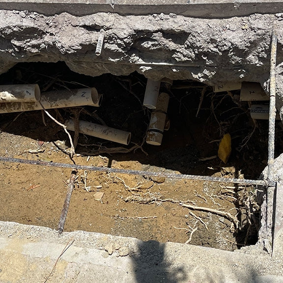 pool nightmare - pipes in dirt