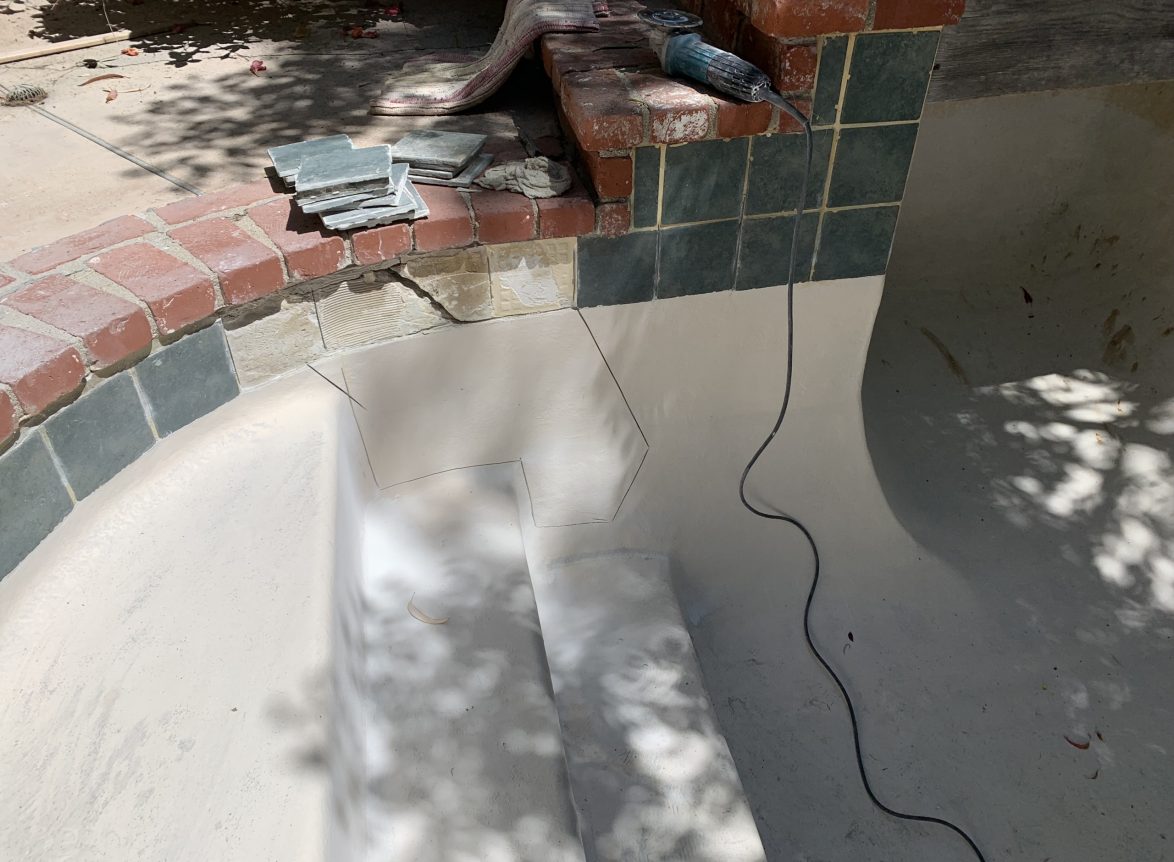 Fiberglass Coated Concrete Pool Structural Repair