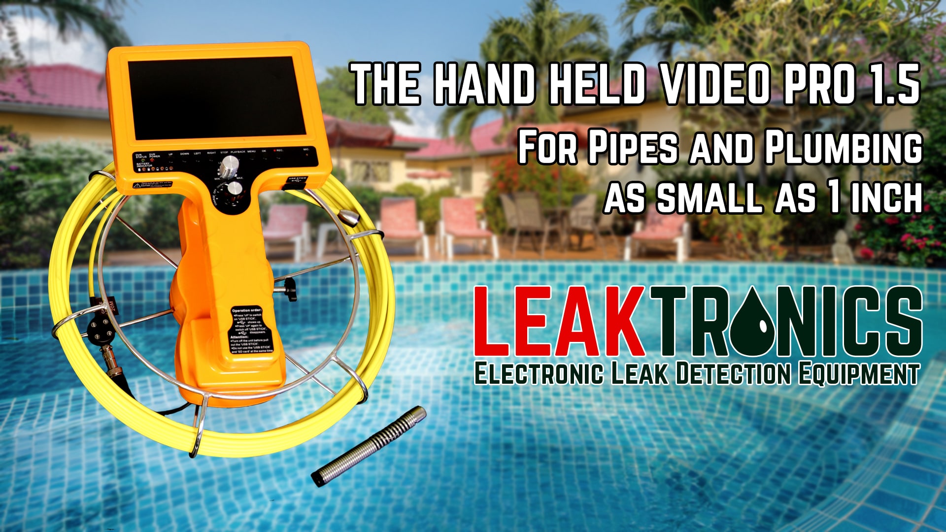 Hand Held Video 1 1/2 inch pipe camera - One Inch Pipe Camera