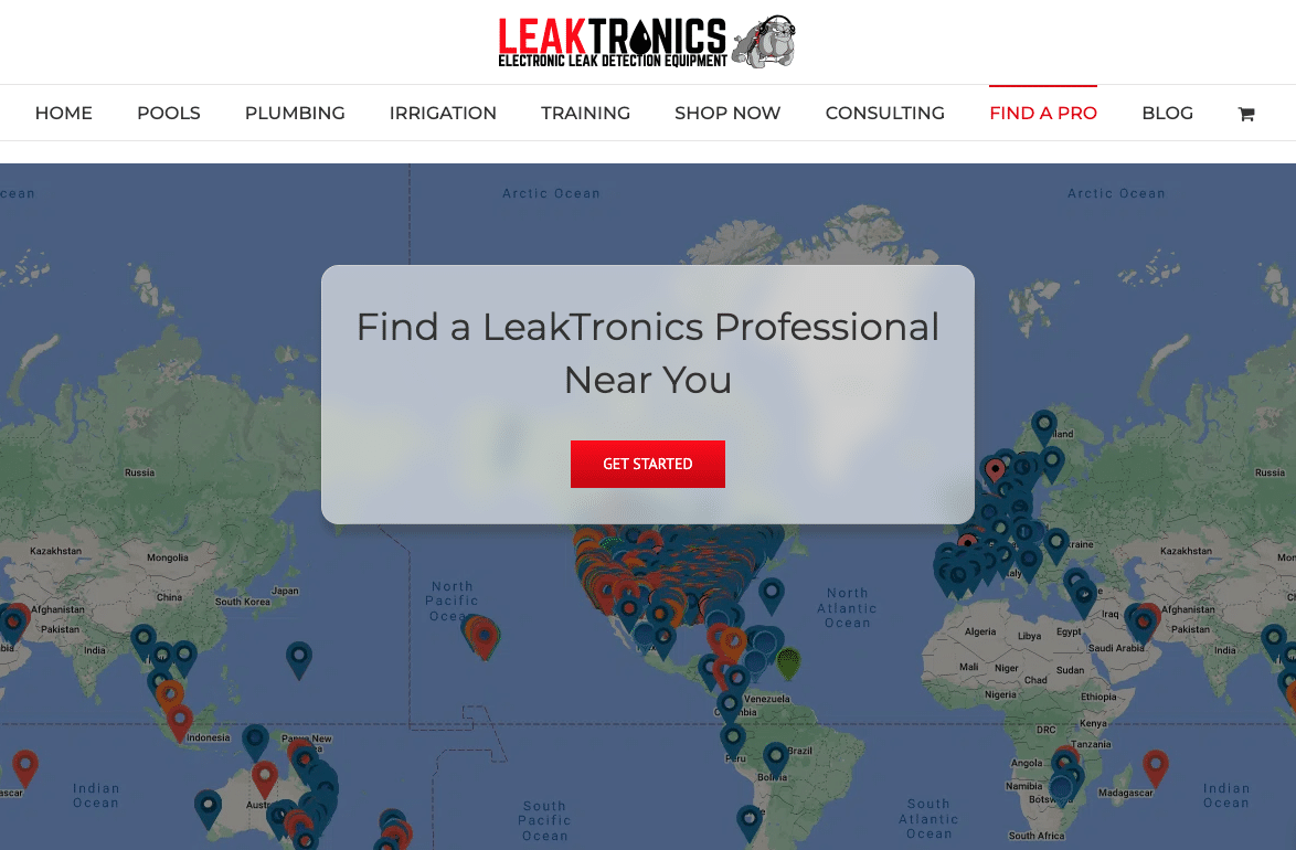 Discover Leak Detection Experts: LeakTronics Find A Pro Map