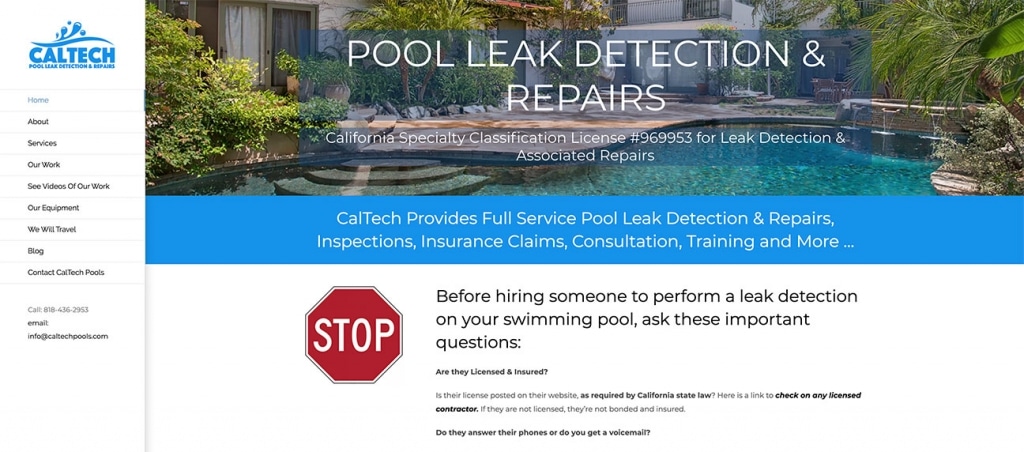 CalTech Pools Leak Detections