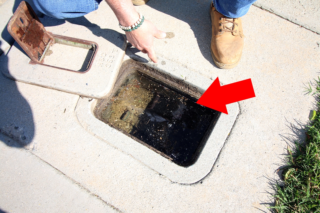 Water Filled Meter Box - Puddles Aren't Always leaks - Buried Pipe leak