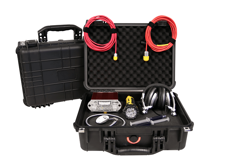 The Pro Kit with LeakTronics hysrophones, mics for finding leaks in swimming pools.